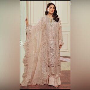 Exquisite Embroidered Maxi Dress in Soft Pink